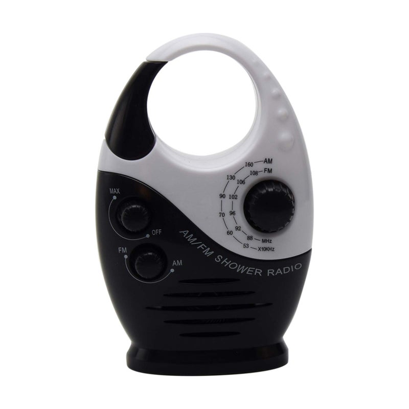 HONUTIGE Waterproof Shower Radio, 3V 0.5W Adjustable Volume Shower AM FM Button Speaker, Bathroom Shower Speakers Wireless Radio with Top Handle - Image 1